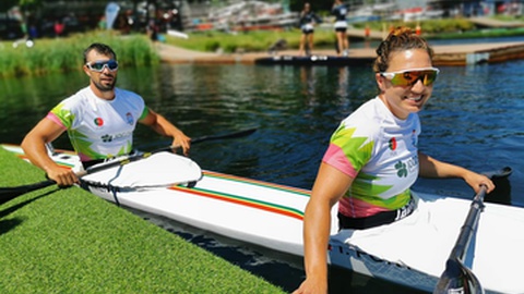 Fernando Pimenta e Teresa Portela fizeram dupla na final de K2 500 misto. Foto FPC/Facebook