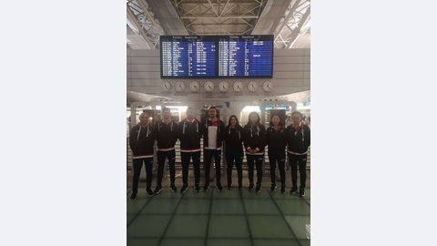 Marcos Freitas, que joga hoje, e Fu Yu, na equipa de ténis de mesa nos Jogos Europeus.  Foto DR/FPTM/ATM Madeira