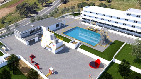 Obras do futuro Centro Internacional de Segurança Marítima localizado no campus da ENIDH já começaram.   Foto-montagens DR/ENIDH