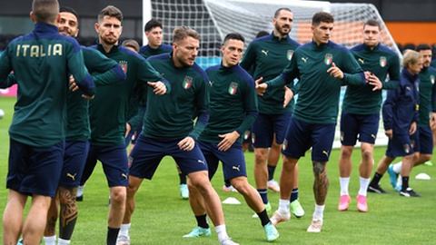 Treino da equipa italiana