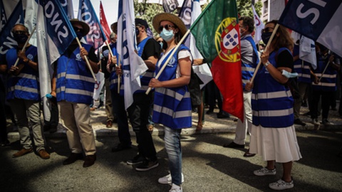 Concentração de trabalhadores da Caixa Geral de Depósitos