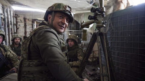 Foto do presidente ucraniano, registada a 17 de Fevereiro, antes da invasão da Rússia
