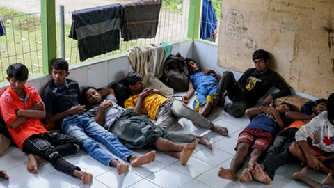 Os refugiados do Myanmar.&nbsp; &nbsp;Foto EPA/AMANDA JUFRIAN/ACT LHOKSEUMAWE/HO