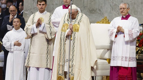 Papa Francisco preside à Missa Solene da Solenidade da Maria Santíssima Mãe de Deus, no Vaticano, 1 de Janeiro de 2023.