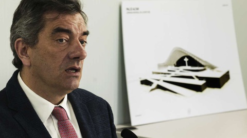 O vice-presidente da Câmara Municipal de Lisboa, Filipe Anacoreta Correia, durante a apresentação do Plano e Investimento da Jornada Mundial da Juventude, da responsabilidade da autarquia no Parque Tejo.&nbsp; &nbsp;Foto&nbsp;ANTÓNIO COTRIM/LUSA