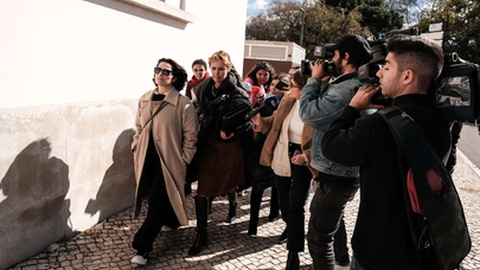 Cristina Branco à saída do tribunal em Fevereiro do ano passado.