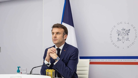 Emmanuel Macron já o tinha recebido no Palácio do Eliseu, juntamente com o chanceler alemão, Olaf Scholz.