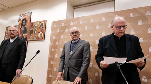 Conferência de imprensa da CEP, sobre o final da Assembleia plenária extraordinária para analisar o relatório da comissão independente sobre os abusos sexuais na igreja em Portugal, a 3 de Março de 2023.