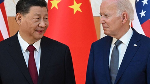 Ministros da Energia estiveram em representação dos líderes das maiores economias mundiais. Na foto, os presidentes da China, Xi Jinping, e dos EUA, Joe Biden.&nbsp; Foto&nbsp;SAUL LOEB/AFP