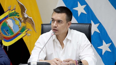 O&nbsp;Presidente Daniel Noboa tem-se destacado no combate ao crime.&nbsp; Foto Jonathan MIRANDA / Ecuadorian Presidency / AFP