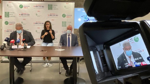 A apresentação das novas medidas de gestão da pandemia da covid-19 foi feita, ontem, por Pedro Ramos. Foto Rui Silva/Aspress