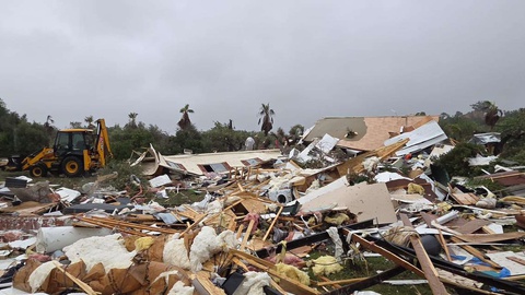 Fotografia da destruição do Parque de Campismo partilhada pelo presidente da Câmara Municipal de Albufeira.