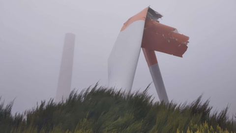 O vendaval da depressão 'Irene' derrubou pelo menos uma torre do parque eólico do Paul da Serra.