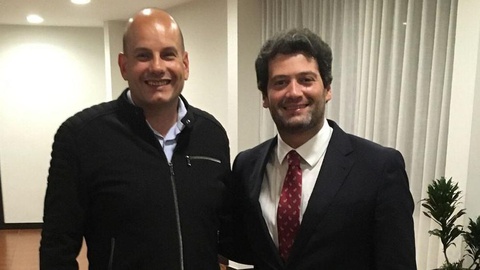 O demissionário Fernando Gonçalves e o líder nacional do Chega, André Ventura.