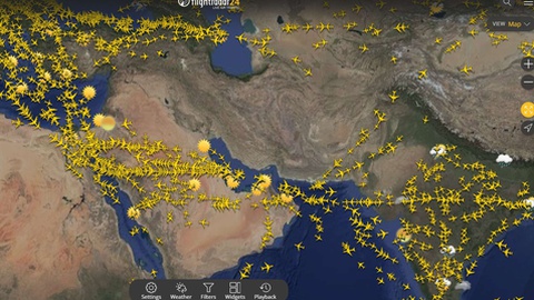 As imagens do movimento aéreo disponibilizadas pelo Flight Radar são reveladoras.