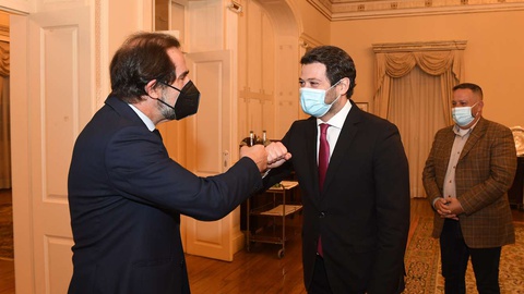 Há cerca de dois anos André Ventura foi recebido por Miguel Albuquerque na Quinta Vigia.&nbsp; &nbsp;Foto Arquivo/Aspress