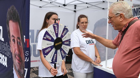 O líder nacional foi presença constante em todos os momentos, procurando capitalizar a sua imagem, mesmo não sendo ele candidato neste acto eleitoral.&nbsp;