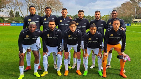 O onze inicial do CD Nacional no jogo desta tarde com a B SAD. Foto CD Nacional