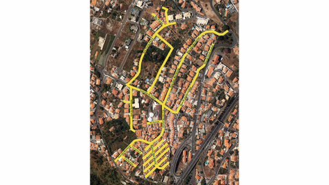 Zona afectada pelo corte de água.
