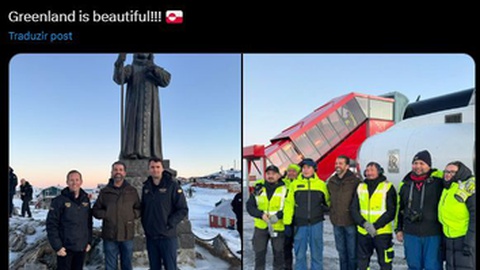 O filho do presidente eleito fez uma visita à Gronelândia.&nbsp; Foto DR