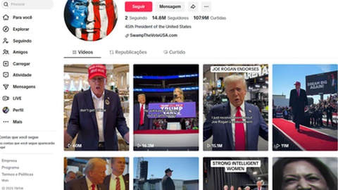 O agora presidente, que vai tomar posse amanhã, abriu conta no tik tok em Junho do ano passado.