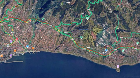 Situação na Via Rápida pelas 8h20.&nbsp;&nbsp;Foto Google Maps