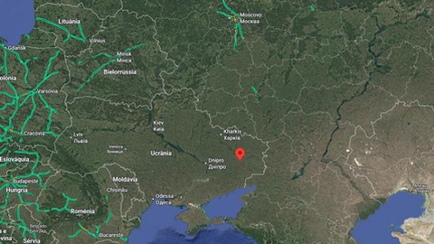 Tchassiv Yar fica na região de Donetsk, uma das que a Rússia tenta controlar desde o início da invasão em 2022.&nbsp; Foto Google Maps