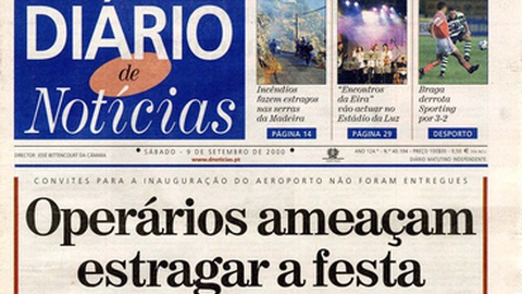 Arquivo da edição impressa de 9 de Setembro de 2000 do DIÁRIO