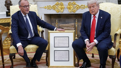 Trump encontrou-se hoje com&nbsp;Friedrich Merz, Chanceler alemão.&nbsp;