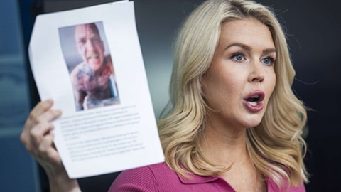 Karoline Leavitt, secretária de imprensa da Casa Branca, fala sobre as leis de imigração de Donald Trump.