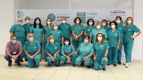 A equipa de vacinação do concelho de Santa Cruz.