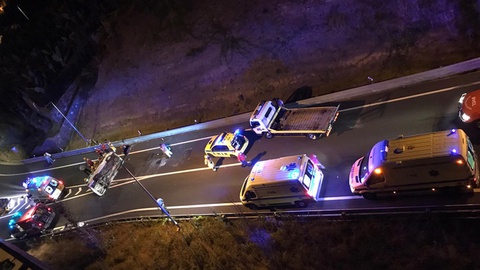 Alerta foi dado às 00h55. Operação de socorro envolveu duas dezenas de operacionais de três corporações&nbsp;