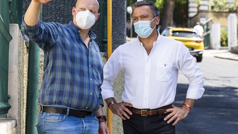 Tiago Rodrigues, candidato à presidência da Junta de Freguesia de Santa Luzia, e Pedro Calado, cabeça-de-lista do 'Funchal Sempre à Frente'&nbsp;