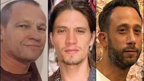 Os três homens tinham sido mortos no ataque do Hamas a 7 de Outubro e os corpos levados para Gaza.&nbsp; Foto IDF