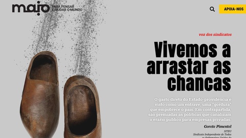 Imagem de abertura da página do jornal na Internet.&nbsp;