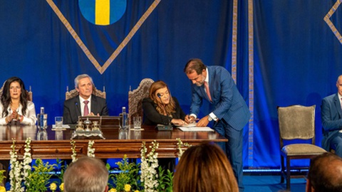 Miguel Albuquerque na tomada de posse do XIV Governo da Região Autónoma da Madeira em 2023