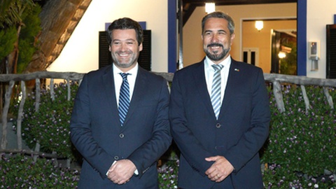 Miguel Castro e André Ventura, líderes regional e nacional do Chega.&nbsp; &nbsp;Foto Arquivo/Miguel Espada/Aspress