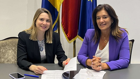 Cláudia Monteiro de Aguiar, que esteve no Parlamento Europeu no último mandato, e Rubina Leal, que se candidata ao próximo mandato.&nbsp; &nbsp;Foto DR