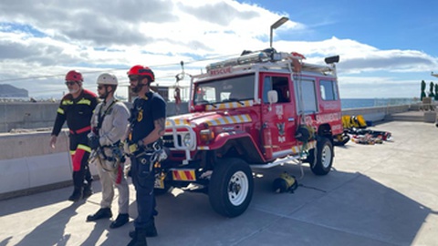 Exposição de meios e com a realização exercícios de salvamento e de resgate, em ribeira e no mar, na Praça do Povo, no Funchal.