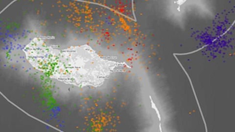 Registo da trovoada que assolou a Madeira no dia 10 de Maio de 2025.