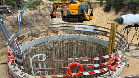 Nova captação está a ser construída sem interferir com o cordão dunar.&nbsp;