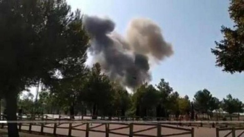 Aeronave caiu quando regressava do desfile de 12 de Outubro, a que presidiu o Rei de Espanha.