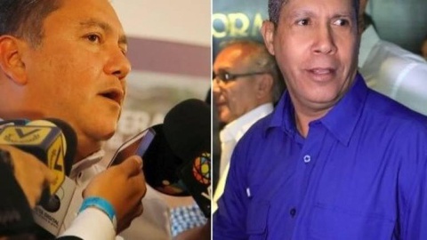 Henri Falcón e Javier Bertuchi, dois dos quatro candidatos que participaram nas presidenciais antecipadas de domingo.