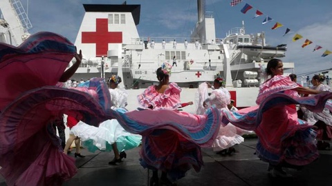 Recepcção à chegada do navio-hospital a La Guaira.   Foto 