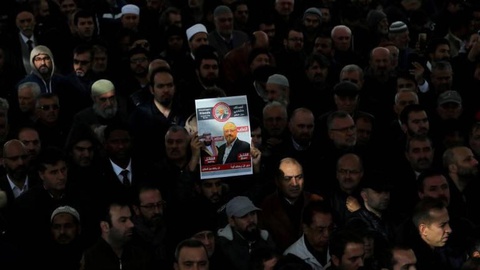 Sexta-feira realizou-se o funeral simbólico de Khashoggi em Istambul.    Foto REUTERS/Huseyin Aldemir TPX