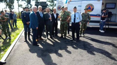 Foto do exercício com a Protecção Civil.  Foto DR