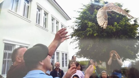 A comunidade escolar juntou-se para assinalar o momento alto desta acção de sensibilização.