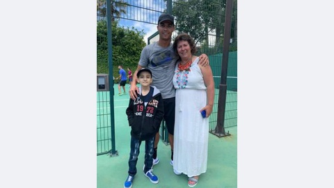 Um dos momentos com o jogador de futebol. Foto DR