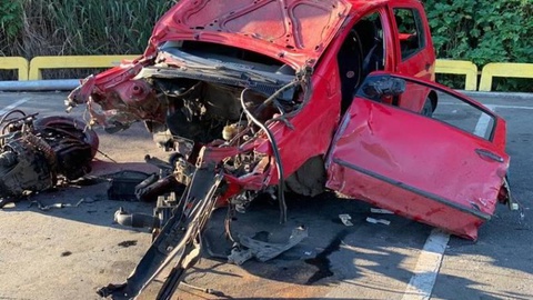 Estado em que ficou a viatura.