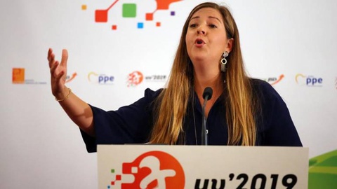 A líder da JSD nacional, Margarida Balseiro Lopes.    Foto NUNO VEIGA/LUSA